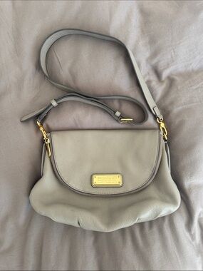 Marc by Marc Jacobs Natasha Taupe Leather Crossbody with Gold Hardware